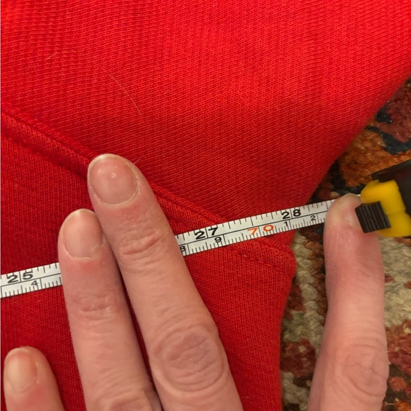 DONNI. Eco French Terry crew sweatshirt in Tomato, size M - Picture 4 of 5